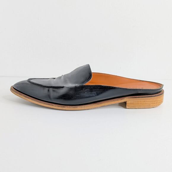 Everlane Shoes Modern Loafer Mule Women 10 Black Slip On Flat Pointy Toe Leather - Picture 1 of 16